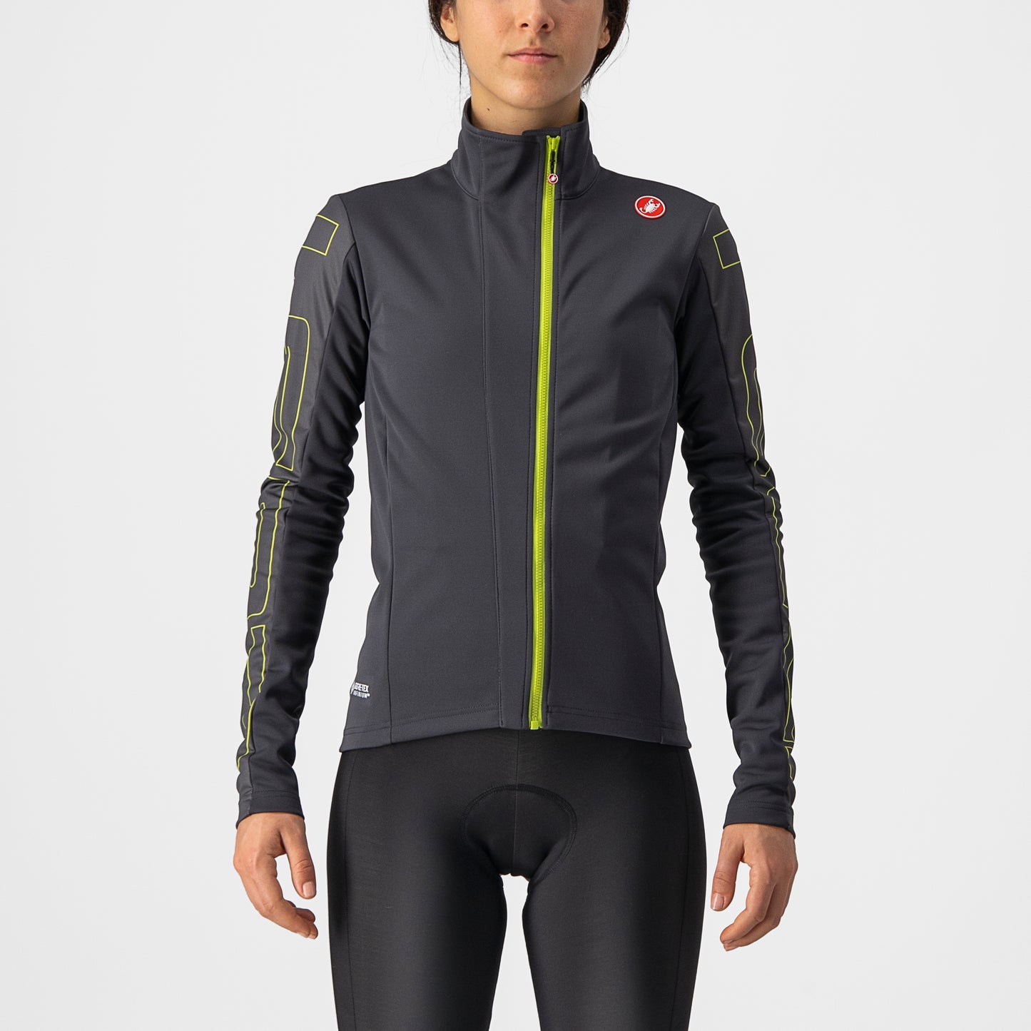 CASTELLI Transition Women's Jacket - Dark Gray / Brilliant Yellow