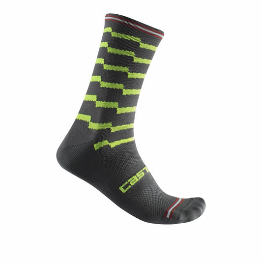 CASTELLI Unlimited 18 Sock - Dark Gray / Electric Lime