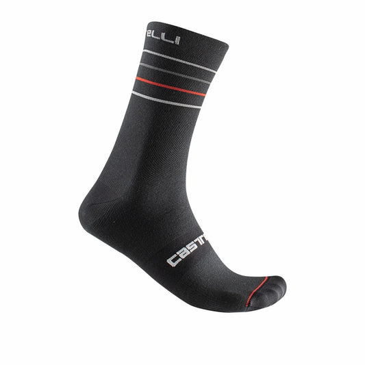 CASTELLI Endurance 15 Sock - Black / Silver Grey / Red