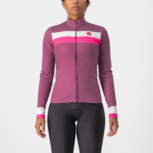 CASTELLI Volare LS Women's Jersey - Cyclament / White - Pink Fluo