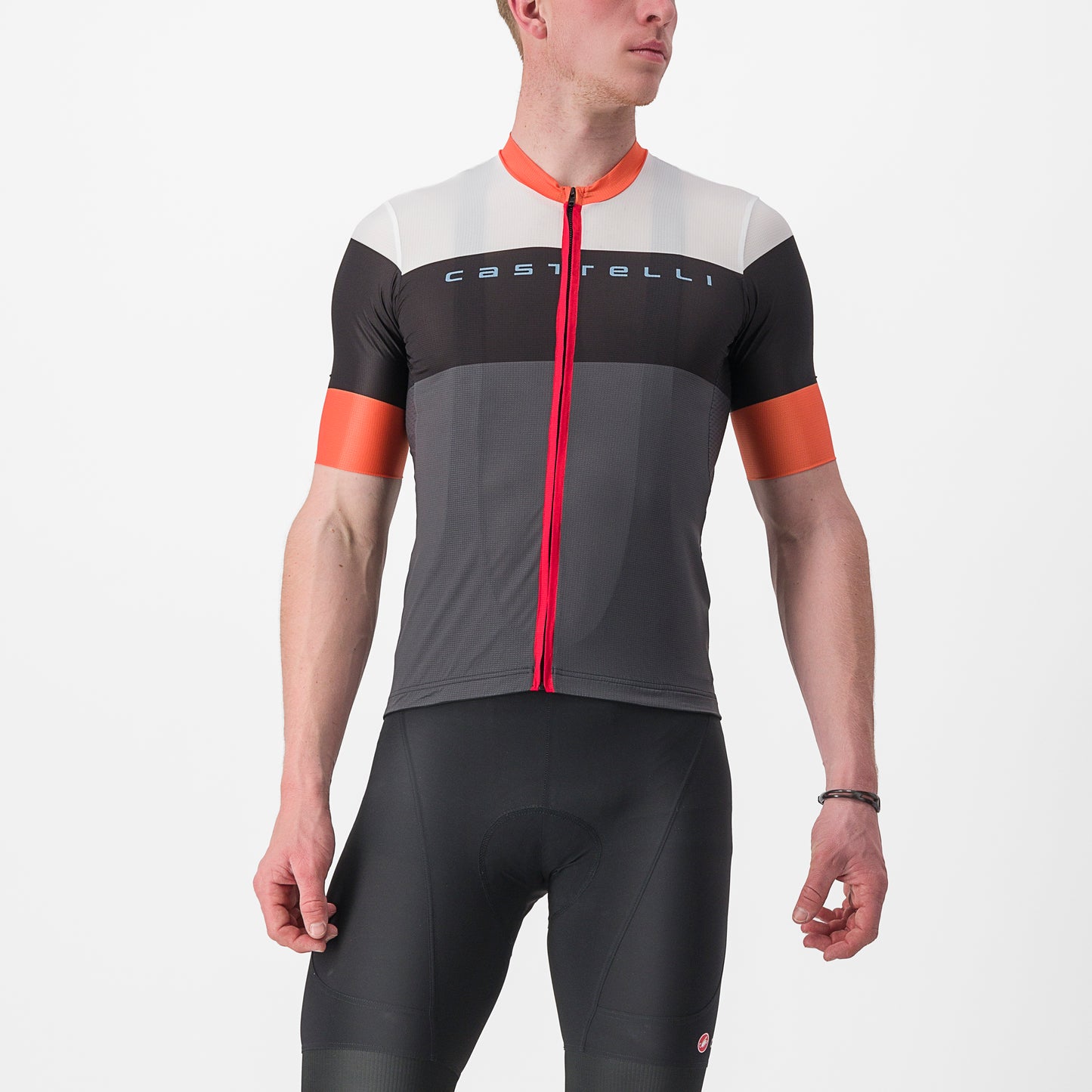 CASTELLI Sezione Men's Jersey - Dark Gray / Black / Scarlet Ibis