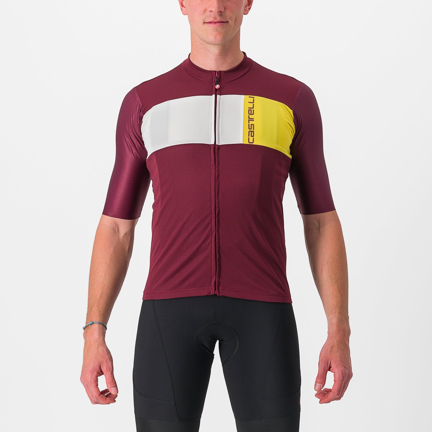 CASTELLI Prologo 7 Jersey - Bordeaux / Ivory - Passion Fruit