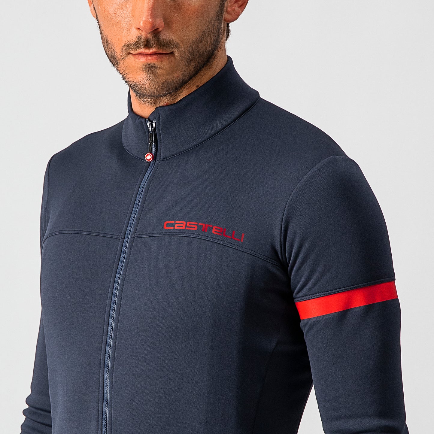 CASTELLI Fondo 2 Men's Jersey Savile Blue / Red Reflex