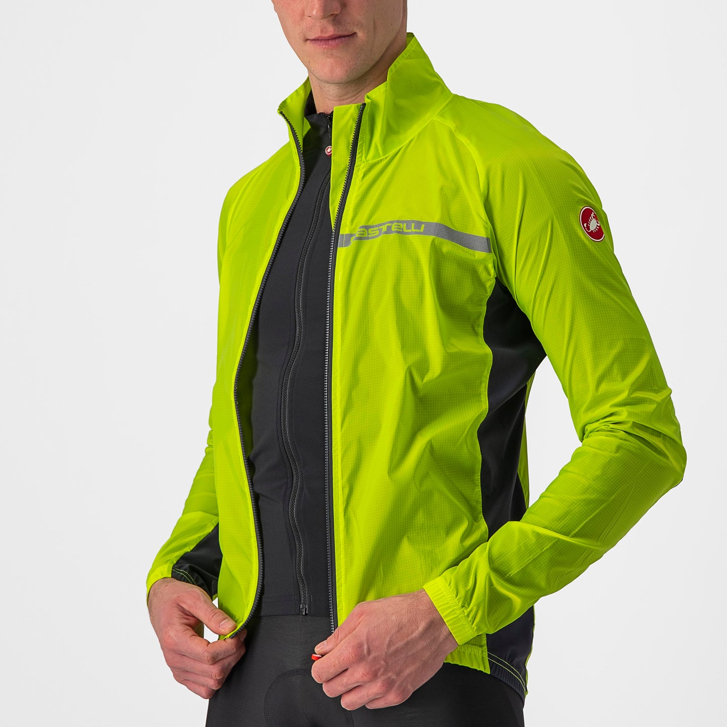 CASTELLI Squadra Stretch Jacket - Electric Lime / Dark Gray