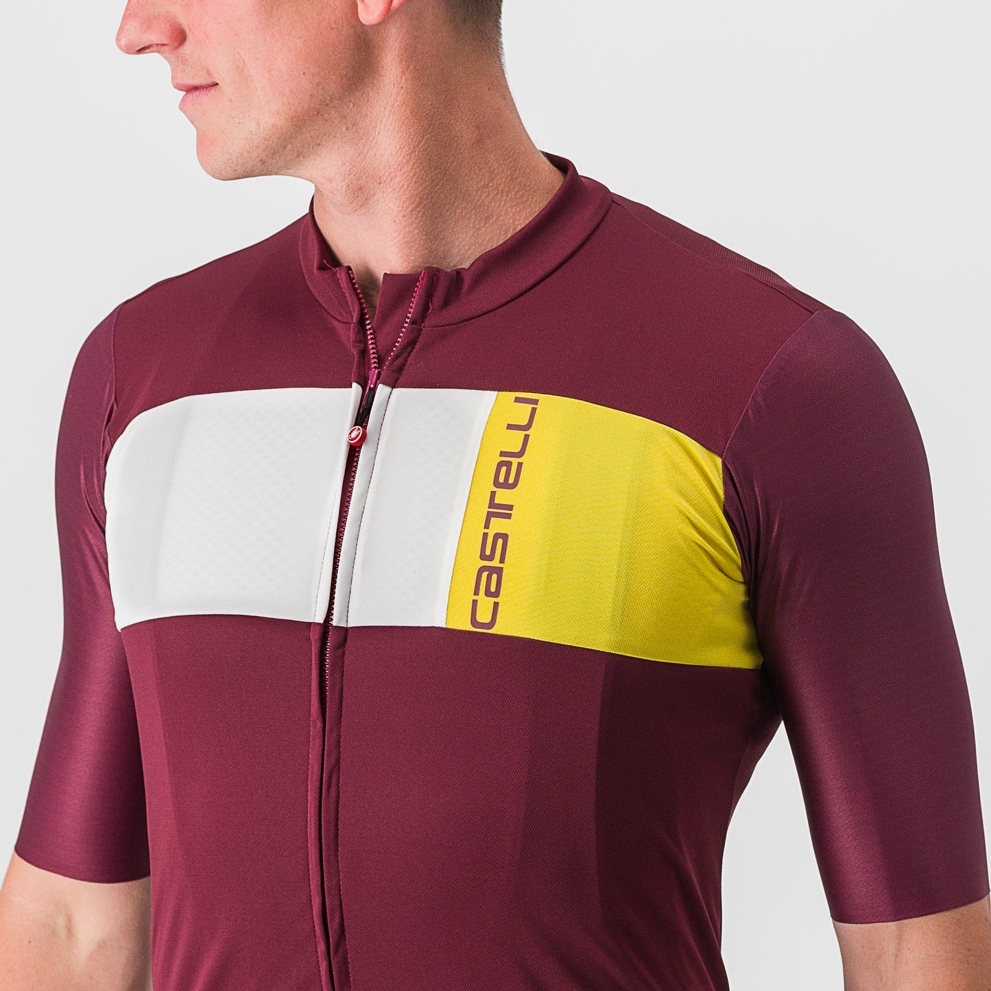 CASTELLI Prologo 7 Jersey - Bordeaux / Ivory - Passion Fruit