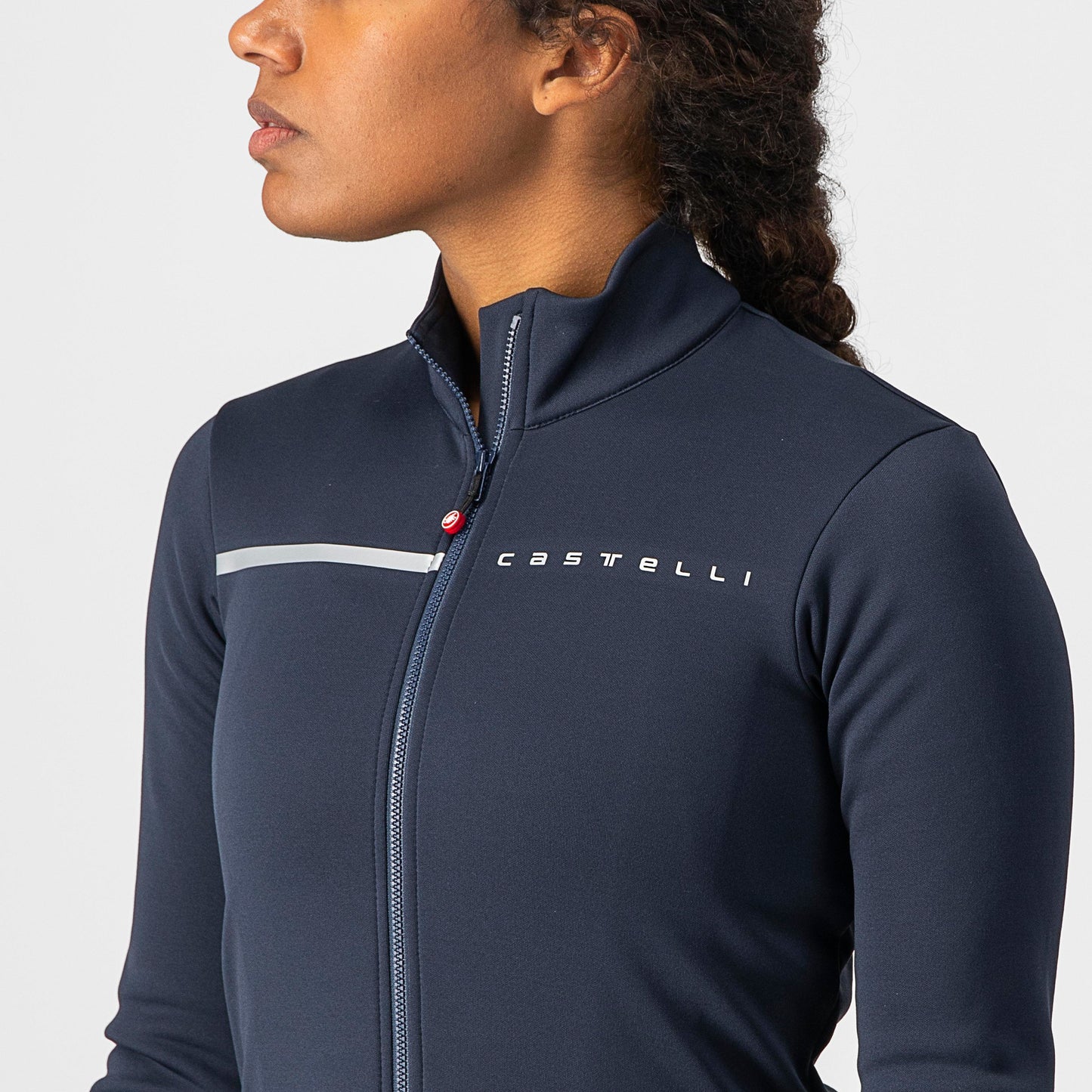 CASTELLI Sinergia 2 Women's FZ Jersey Savile Blue / Silver
