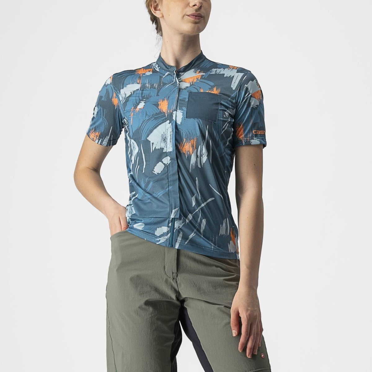 CASTELLI Unltd Sentiero Jersey - Dark Teal / Coral Flash