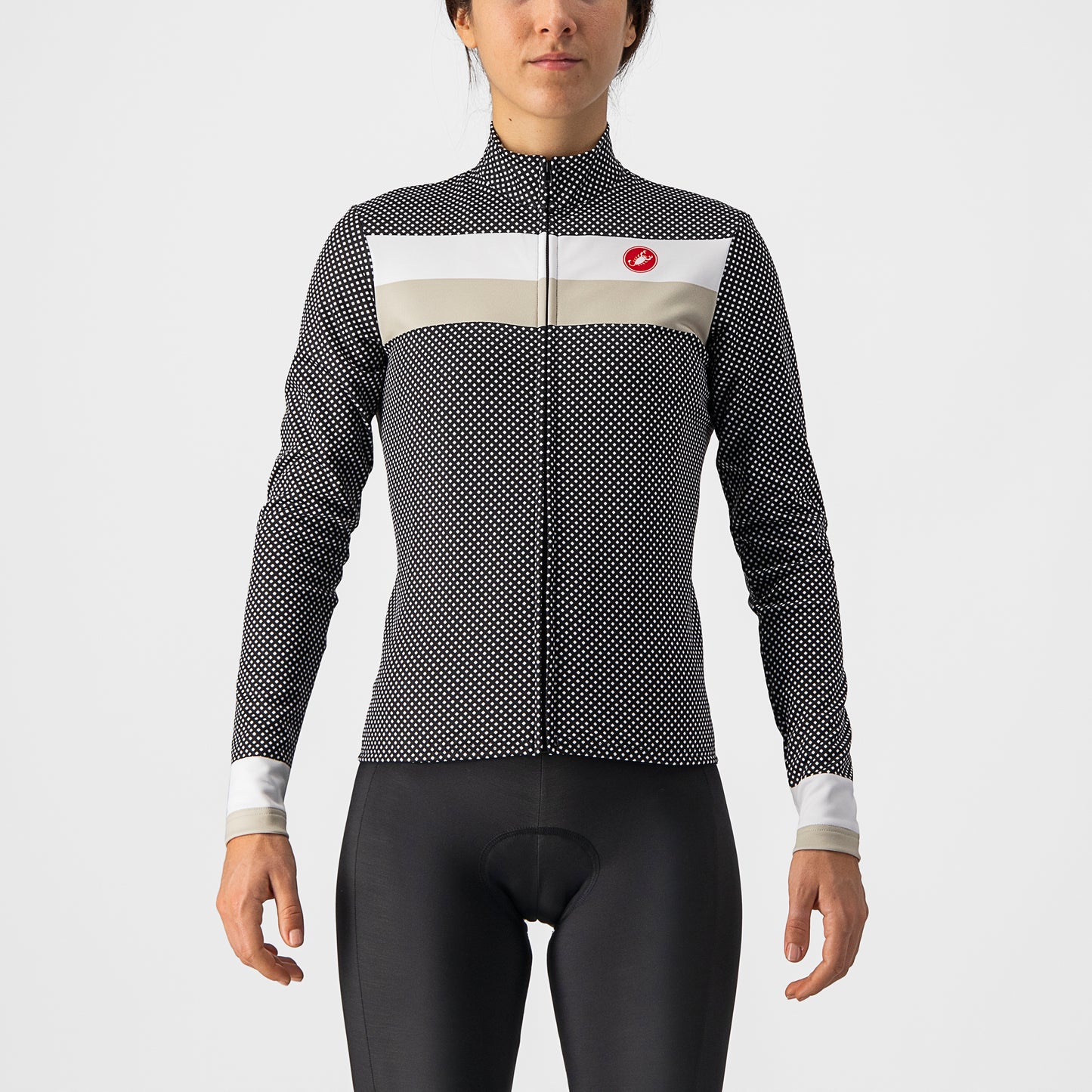 CASTELLI Volare LS Women's Jersey - Black / White Chalk