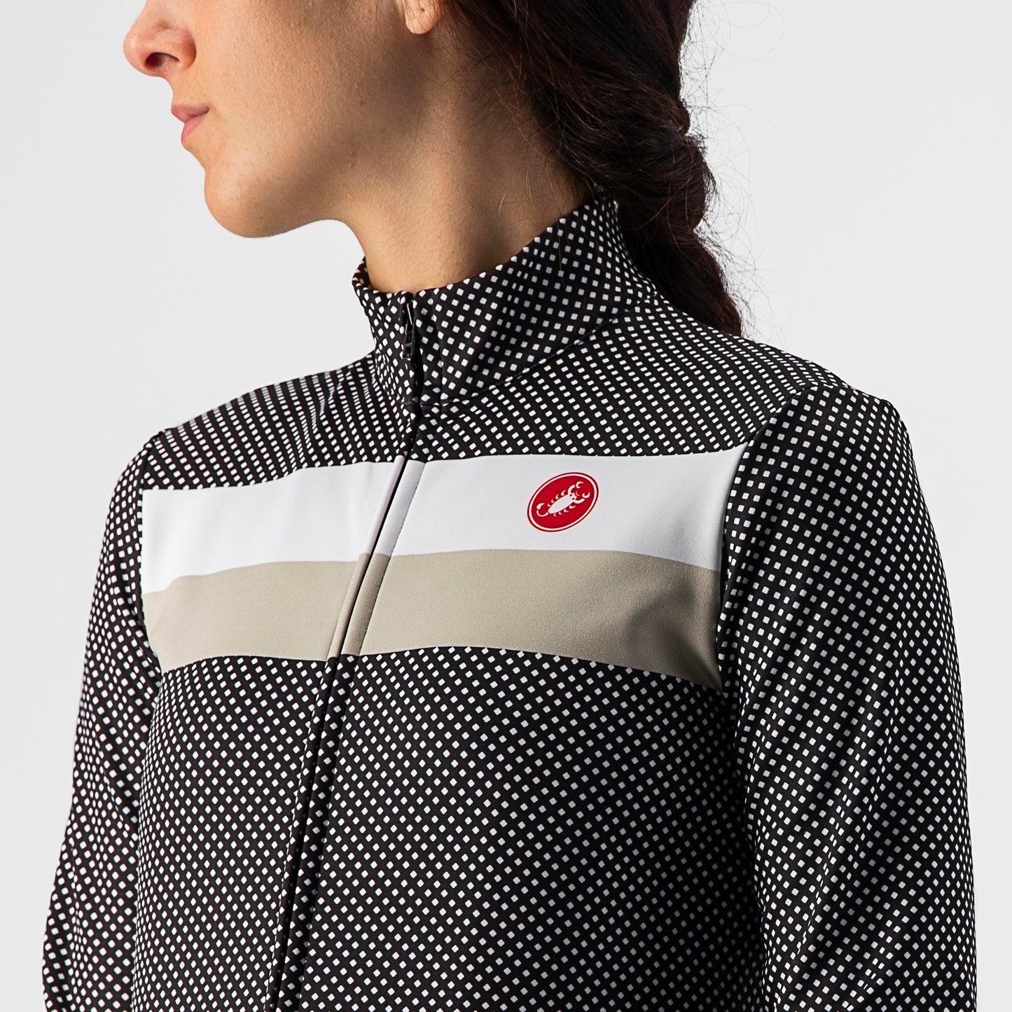 CASTELLI Volare LS Women's Jersey - Black / White Chalk