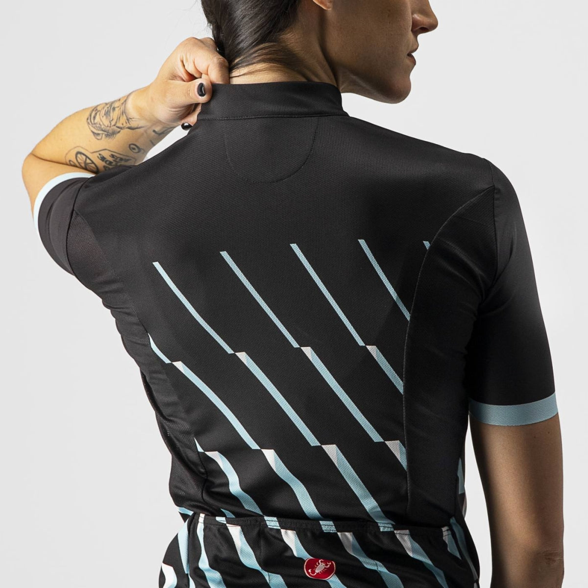 CASTELLI Pendio Women's Jersey -  Light Black / Sky Blue White