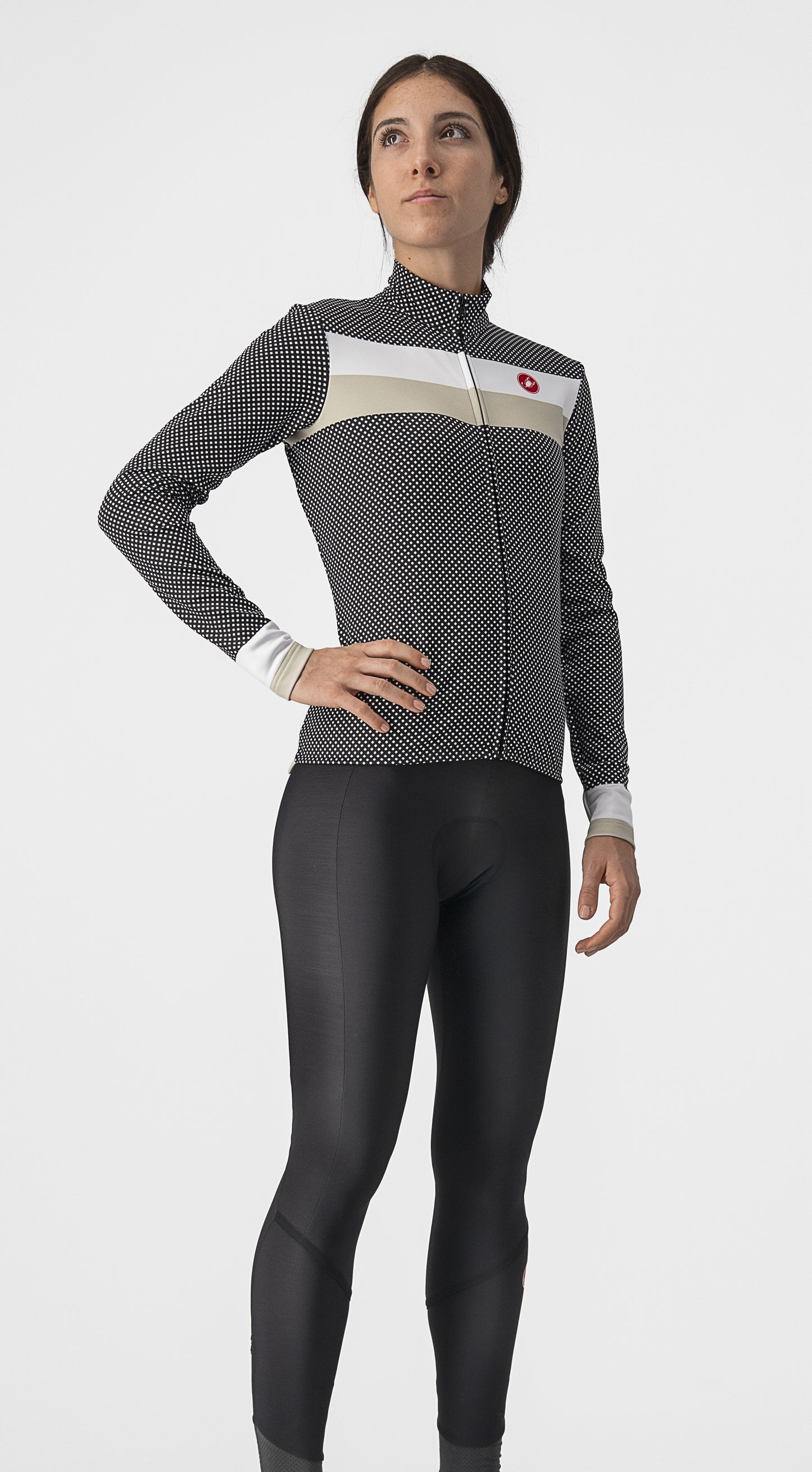 CASTELLI Volare LS Women's Jersey - Black / White Chalk