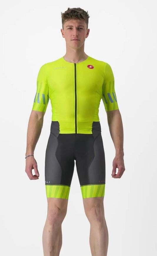 CASTELLI Free Sanremo 2 Men's SS Suit - Electric Lime / Niagara Blue