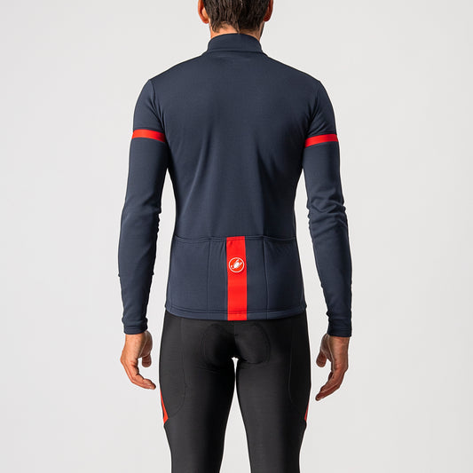 CASTELLI Fondo 2 Men's Jersey Savile Blue / Red Reflex