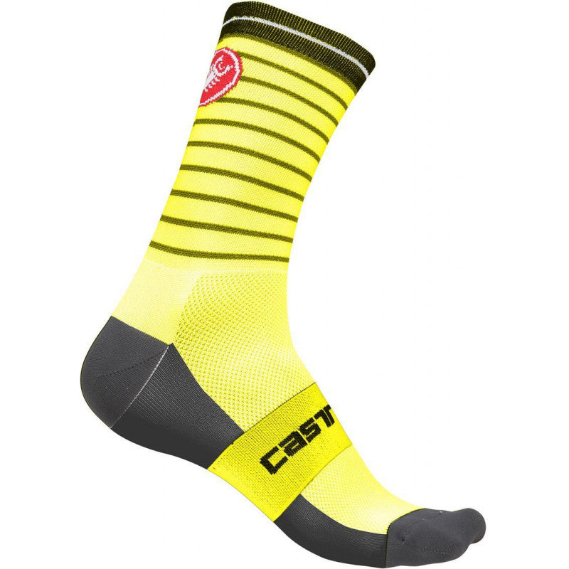 CASTELLI Podio Doppio 13 Sock – Yellow Fluo/Black